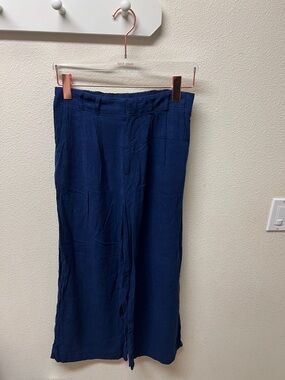 Z Supply Navy Wide-Leg Linen Blend Pants